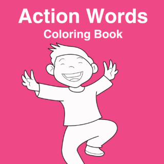 Action Words Coloring Book