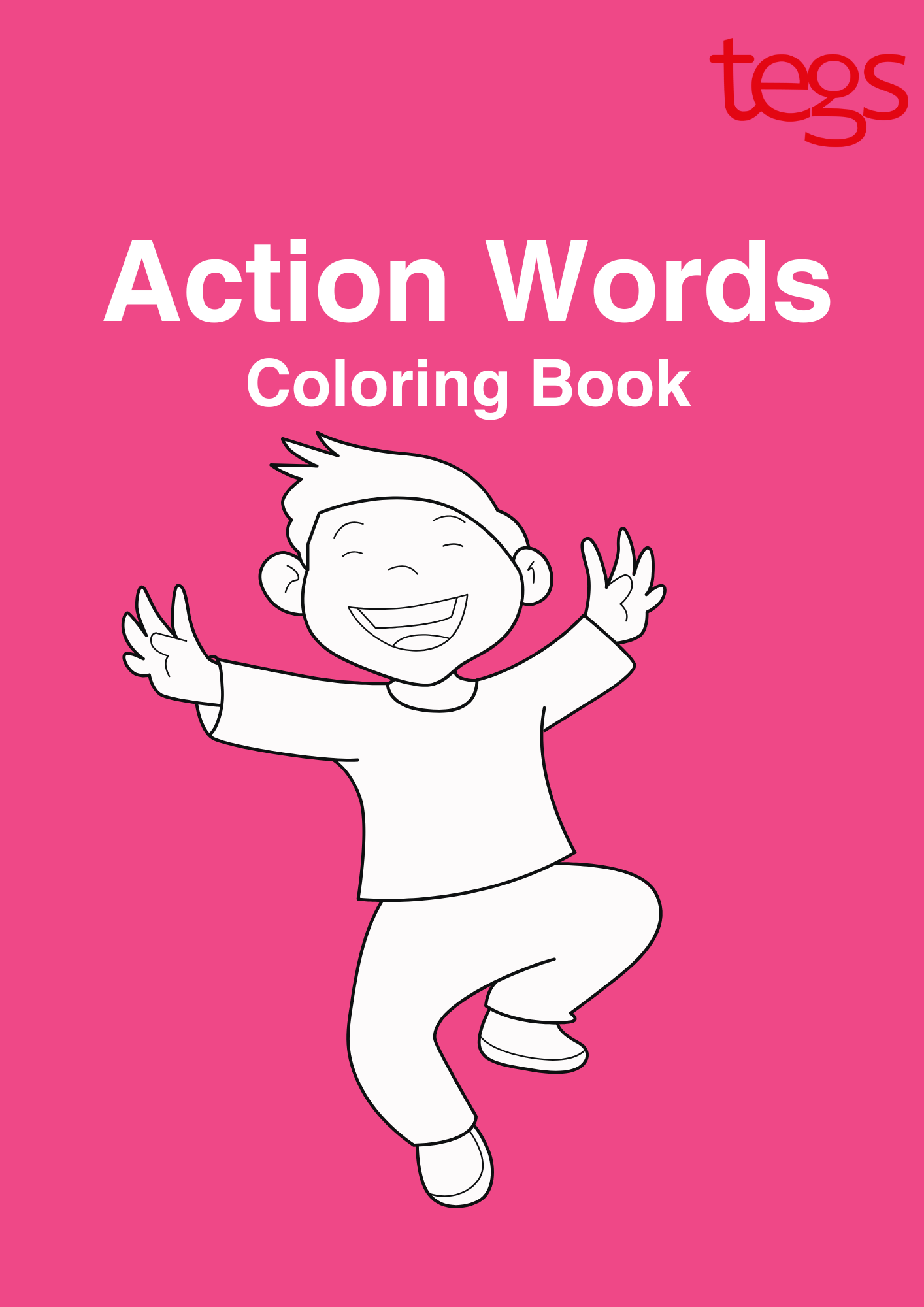 Action Words Coloring Book
