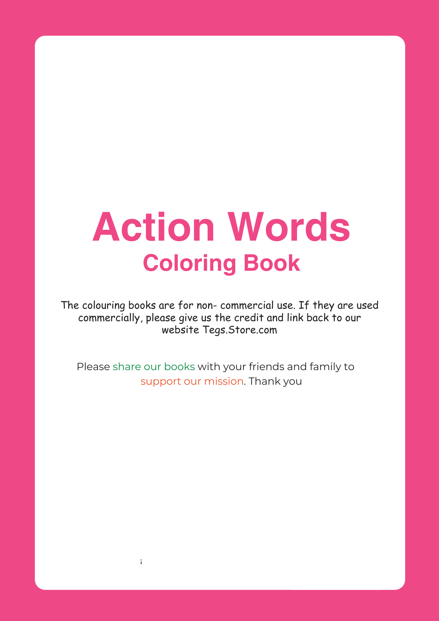 Action Words Coloring Book - Image 5