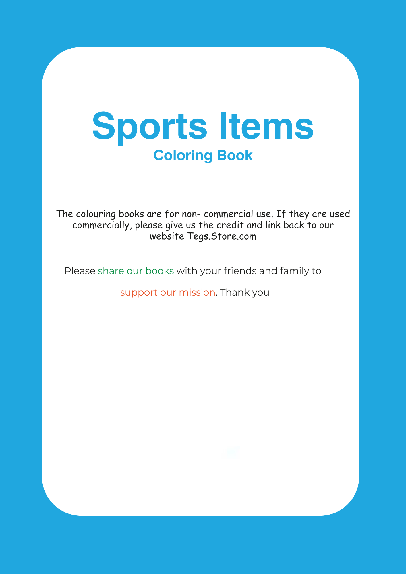 Sports Items Coloring Book - Image 5