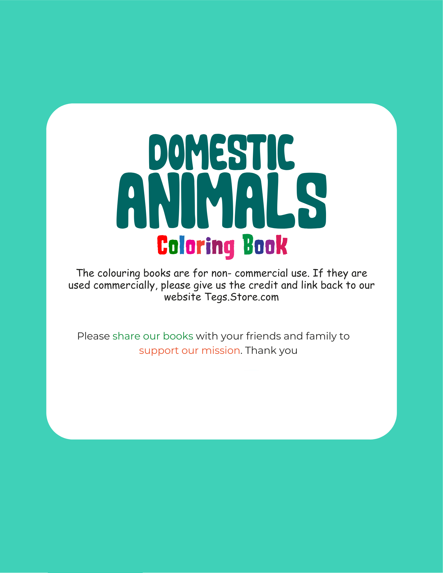 Domestic Animal Coloring Book - Image 5
